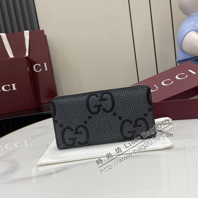 Gucci專櫃古馳最新款經典字母交織圖案拉鏈長夾錢包 jh2645型號：739484